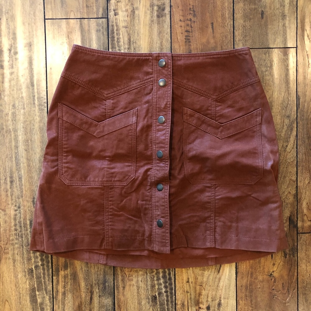 Free People suede mini skirt